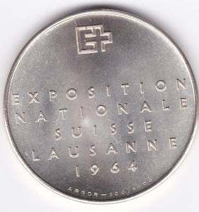 Švýcarská stříbrná pamětní mince 1964 Lausanne