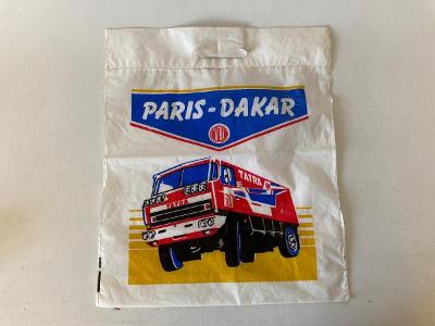 Retro reklamní igelitová taška Paris - Dakar TATRA -  ČSSR 