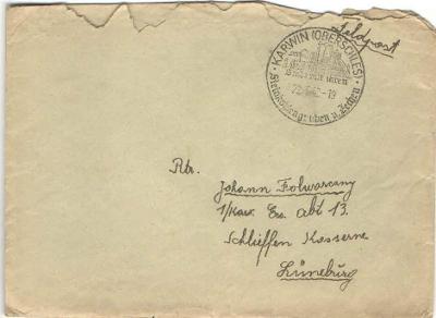 Polní pošta - 22.05.1942 - celistvost - razitko Karwin