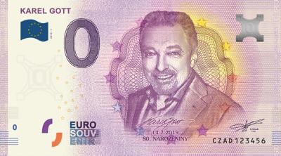 0 euro souvenir bankovka KAREL GOTT 