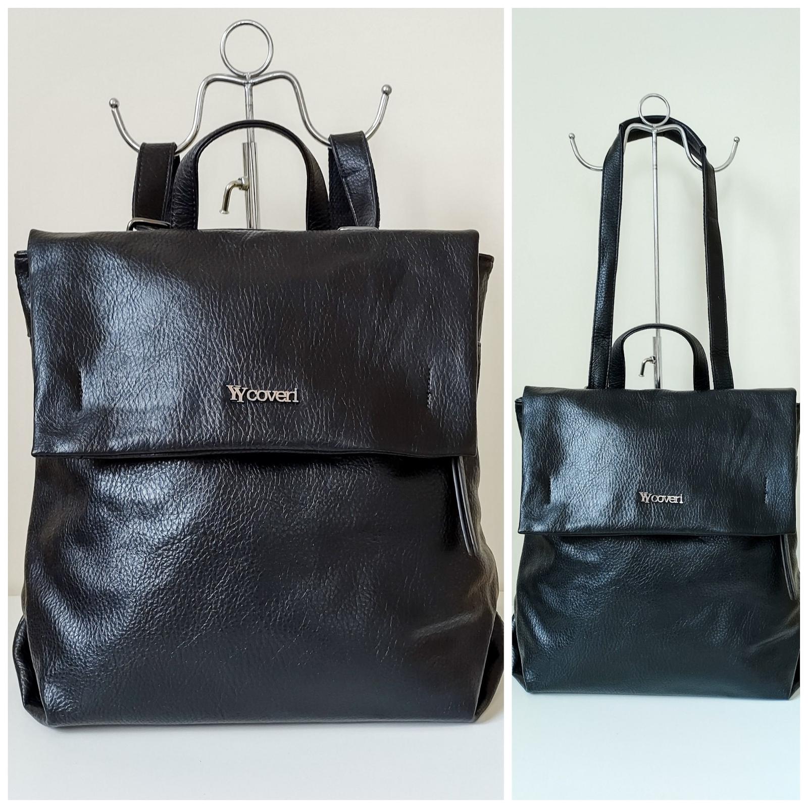 VÝPRODEJ!!! 2v1 Nová elegantní černý batoh černá kabelka taška - Dámské kabelky