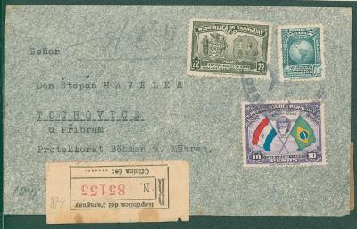 21B398 Letecky- pošta- Paraguay/ Štěpán Havelka, Tochovice , Příbram