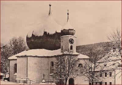 Železná Ruda * kostel, zima, část města * Klatovy (Šumava) * V1122