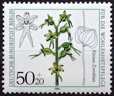 WEST BERLIN: MiNr.724 Listera Cordata 50pf+20pf, Orchids ** 1984