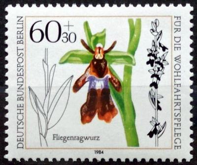 WEST BERLIN: MiNr.725 Ophrys Insectifera 60pf+30pf, Orchids ** 1984