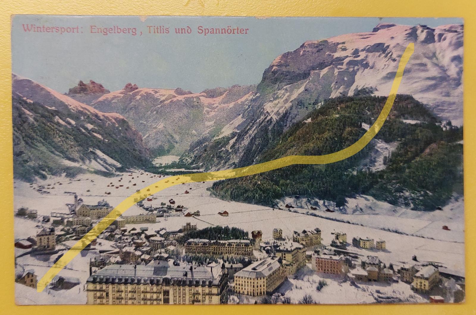Švajčiarsko - Engelberg, Titlis und Spannorter prešla 1912 - Pohľadnice