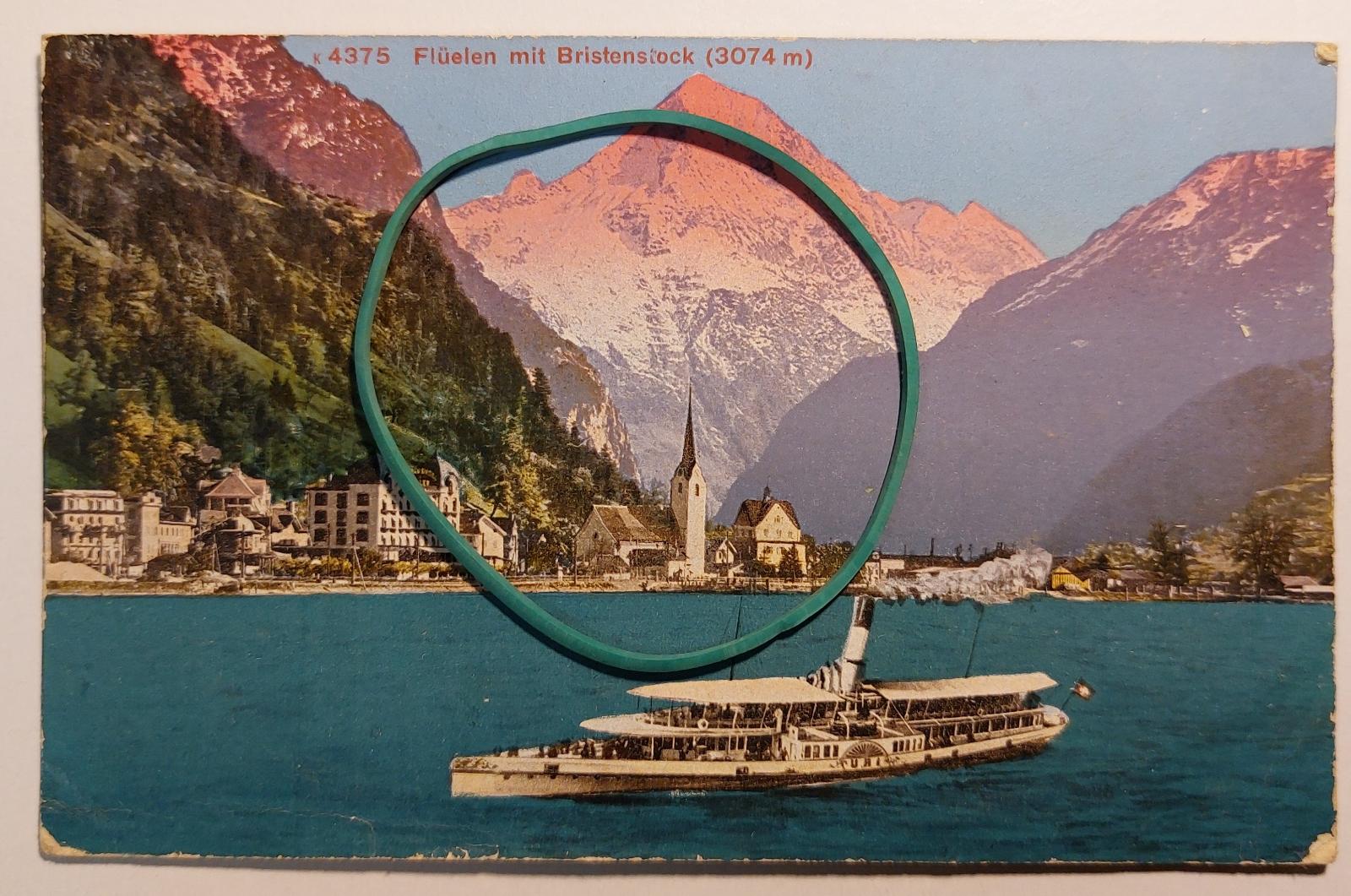 Švajčiarsko - Fluelen mit Bristenstock 1910 prešla - Pohľadnice