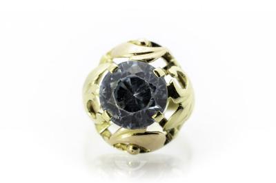 Zlatý prsten s modrým kamenem, vel. 51