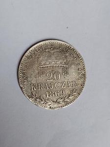 20 Krejcar 1869 KB F.J.I 🧨 další aukce v seznamu
