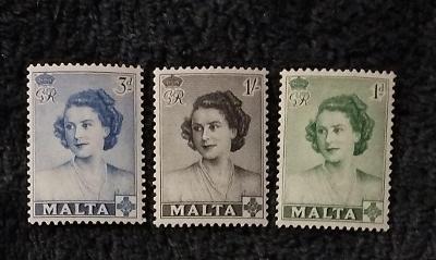 britská Malta 1950 ** princezná Alžbeta komplet mi. 220-222