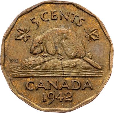 (E-5679) Kanada, 5 Cent 1942