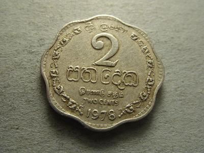 Šrí Lanka (Sri Lanka) - 2 Cents z roku 1978