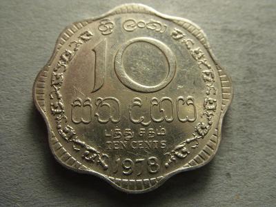 Šrí Lanka (Sri Lanka) - 10 TEN CENTS z roku 1978