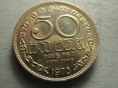 Šrí Lanka (Sri Lanka) - 50 Cents z roku 1975 - STAV