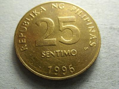 FILIPÍNY - 25 SENTIMO z roku 1996