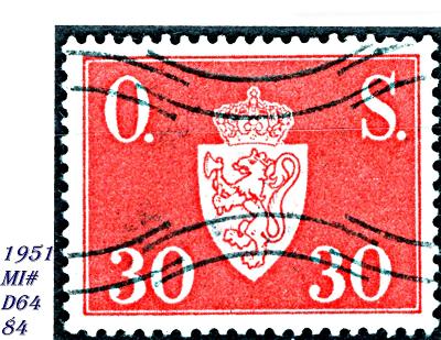 Norsko 1951 , služební, znak