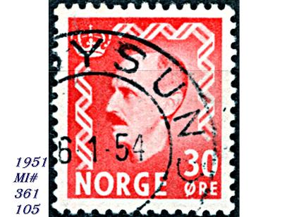 Norsko 1951, král Haakon VII.,