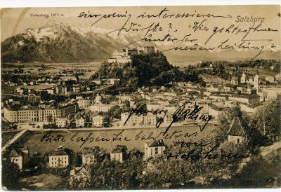Salzburg, Rakousko, město, Alpy, hrad, 1919