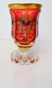 Pohár sklenice Biedermeier Čechy 1840