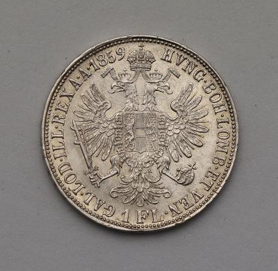 Stříbrný Zlatník France Josefa 1859 M - Vzácný!