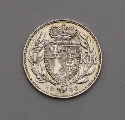 Stříbrná Koruna 1900 - Johann II. Furst - Liechtenstein - R!