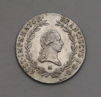 Stříbrný 20 Krejcar 1819 M - František I.(II.) - Vzácnější!