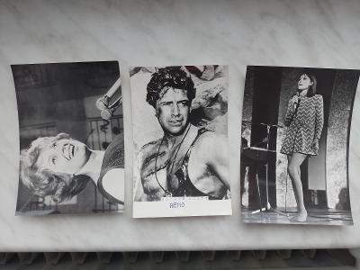 3 x pohlednice ZE SBÍRKY - , Gordon Scott, Sandie Shaw Eurovize