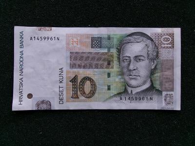 Bankovka Numismatika 10 Kuna  Chorvatsko 2001 serie A