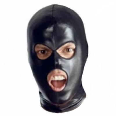 Černá wet-look maska s tvory pro oči a pusu N947