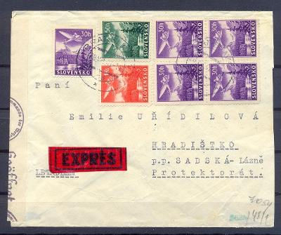Slovenský štát 1941, Expres dopis do Protektorátu, cenzúra, 