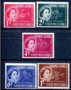 britská South West Africa 1953 ** ALžbeta II korunovácia komplet