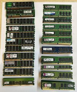 SODIMM SDRAM DDR DDR2 celkem 96 kusů RAM do starých PC / notebooků