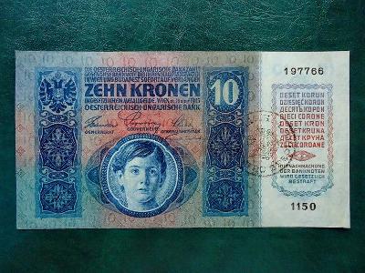 10 Kronen 1915 💥Rumunsky pretisk💥Vzacna Moc Hezka