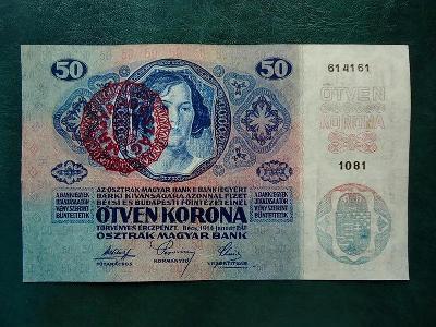 50 Kronen 1914💥Madarské Razítko MAGYARORSZÁG ! 💥 Vzacna Moc Hezka