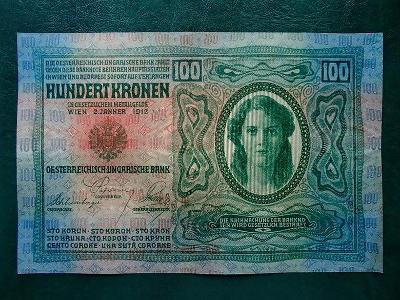100 Kronen 1912💥Bez Pretisku💥Vzacna Luxusni Stav