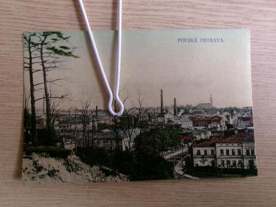 Slezská Polská Ostrava průmysl lakovaná pohlednice 