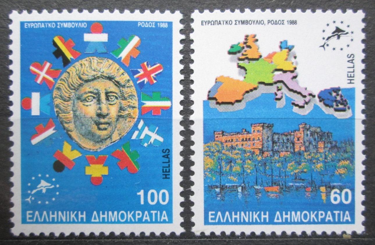Grécko 1988 Európska únia Mi# 1715-16 A Kat 7€ 0367 - Známky