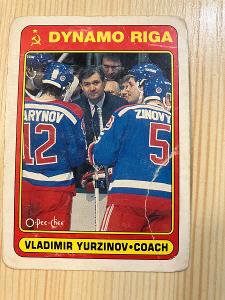 Hokejová Kartička trenér Vladimír Yurzinov 1989/90 HC Dynamo Riga 