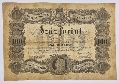 Uhorsko-Revolúcia 1848-1849, 100 Forint 1.9.1848, séria QH TD, stav 3
