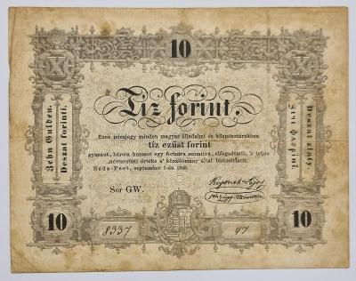 Uhorsko-Revolúcia 1848-1849, 10 Forint 1.9.1848, séria GW, stav 3