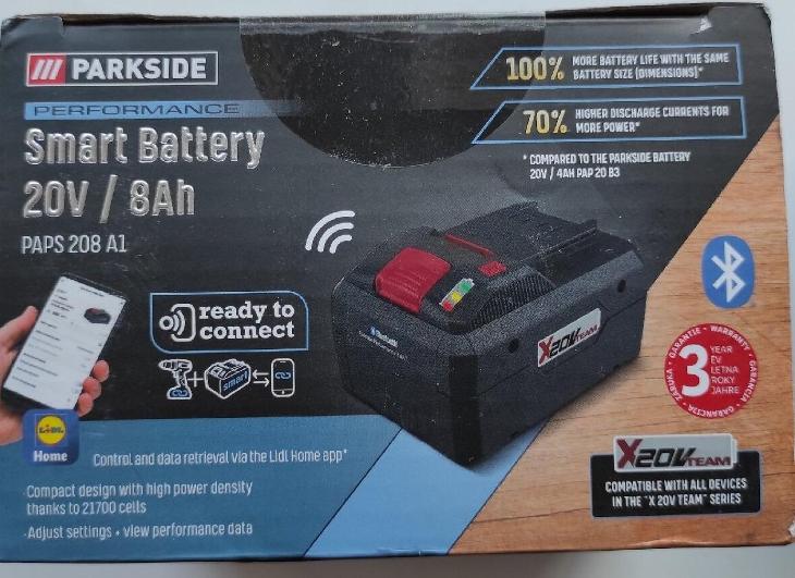 NEW Parkside 20V battery and charger: 21700 8 Ah Bluetooth Performance 