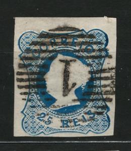 PORTUGALSKO - 1853 - Mi. 2 a (dunkelblau) - ražená