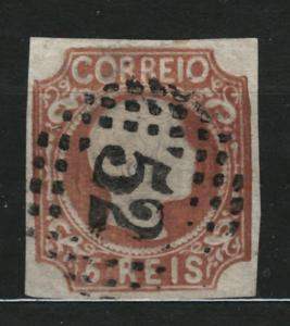 PORTUGALSKO - 1856 - Mi. 9 - ražená - 120 EUR !!!