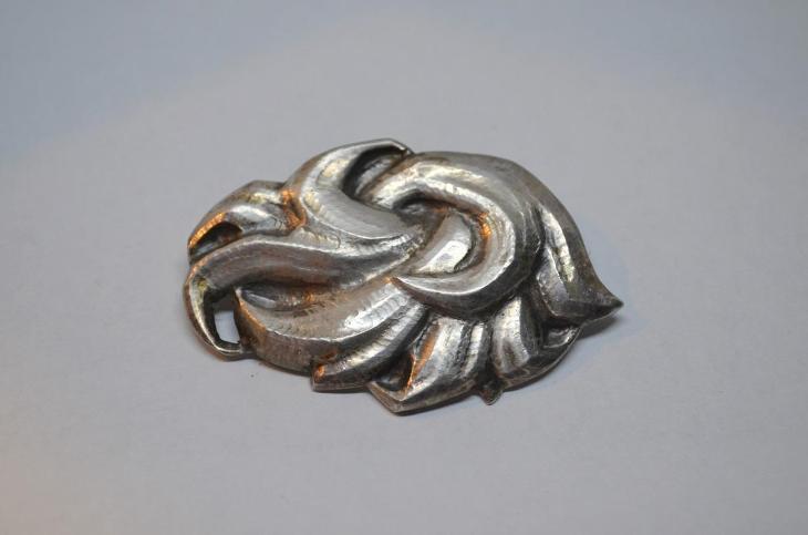 Ag stříbrná autorská brož abstraktní - Starožitné šperky