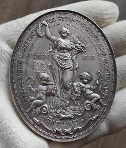 Vzácna Ag medaila Všeobecná zemědělská a lesnícka výstava Vídeň 1890