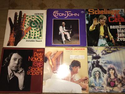 LP konvolut 6 ks !!! M. Jagger, E. John, Schellinger, Genesis !!!
