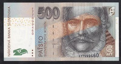 VZÁCNĚJŠÍ SLOVENSKÁ 500 KORUNA 2000 SÉRIE F UNC