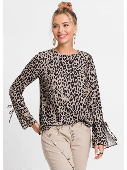 LS381 RAINBOW halenka s leopardím vzorem V. 36 -949254- - Dámské oblečení