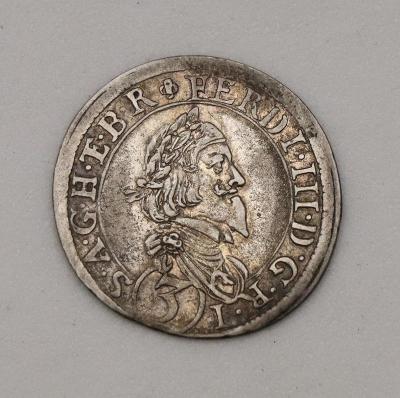 Stříbrný 3 Krejcar 1642 - Ferdinand III. - Korutany - Nádherný!