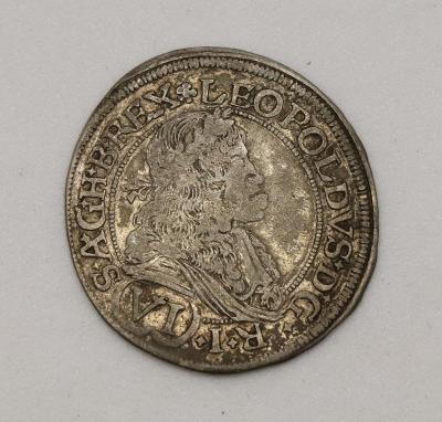 Stříbrný 6 Krejcar 1677 - Leopold I. - Vídeň!